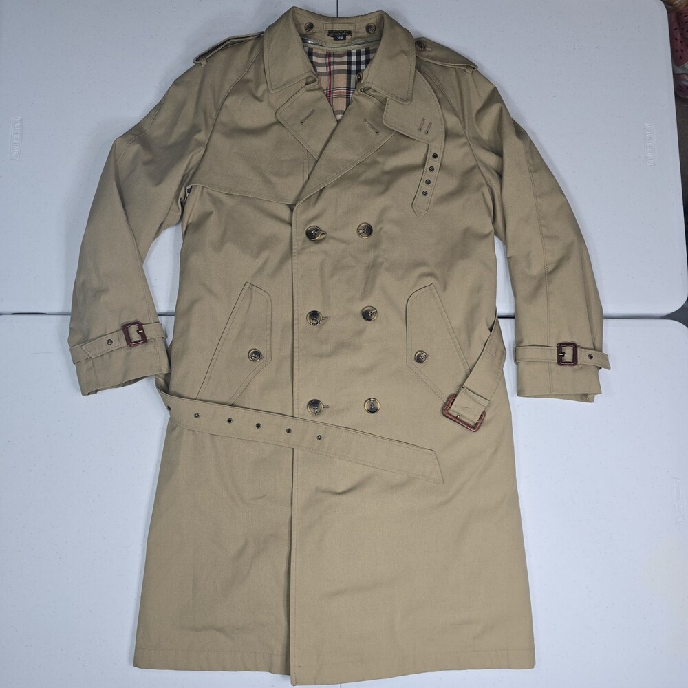 Vintage 70s Women 38 R Plaid Nova Check Removable Lining Trench/Car Coat Poland